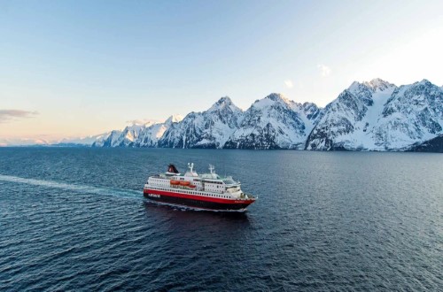 MS Polarlys at Lyngenfjord on Norway Voyages. Travel with World Lifetime Journeys