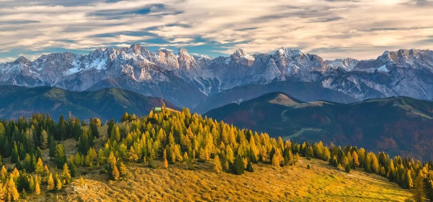 Mountain panorama in Austria. Travel with World Lifetime Journeys