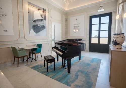 Music room at Cefalu Resort, Sicily. Travel with World Lifetime Journeys