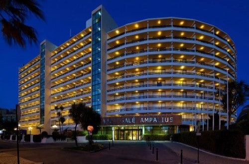 Night view of Vila Gale Ampalius Hotel in Vilamoura on Algarve coast, Portugal. Travel with World Lifetime Journeys