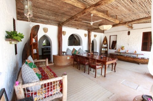 Outside dining Che Che Vule Villa, Zanzibar. Travel with World Lifetime Journeys