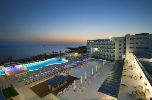 Hotel panorama at King Evelthon Beach Hotel on Paphos, Cyprus. Travel with World Lifetime Journeys