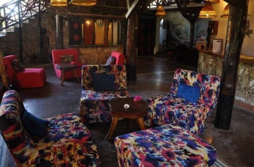 Reception lobby at Samaki Lodge, Zanzibar. Travel with World Lifetime Journeys