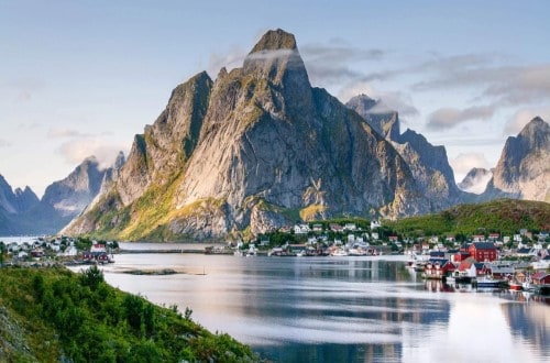 Reine on Norwegian Coast on Northern Lights round voyage. Travel with World Lifetime Journeys