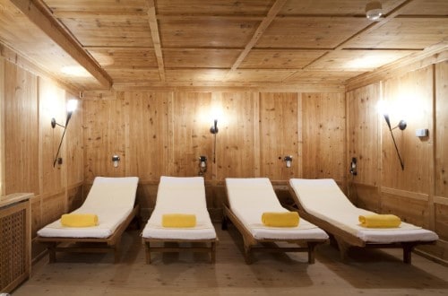 Relaxing area at Chalet Barbara in Arabba, Italy. Travel with World Lifetime Journeys