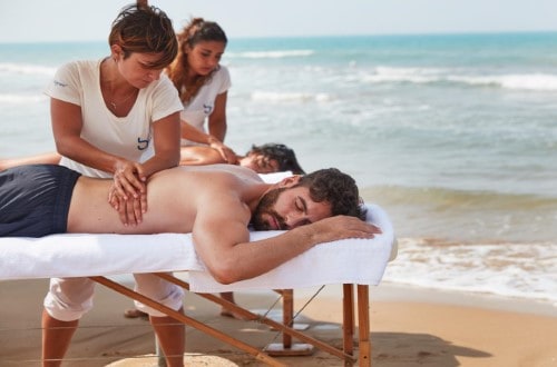 Relaxing massage at Voi Marsa Sicla’ Resort in South Sicily, Italy. Travel with World Lifetime Journeys