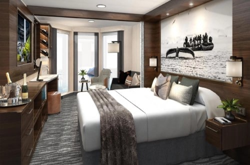 Rendering of a suite on MS Richard on Norway Voyages. Travel with World Lifetime Journeys