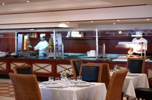 Restaurant at Roda Beach Resort & Spa in Corfu, Greece. Travel with World Lifetime Journeys