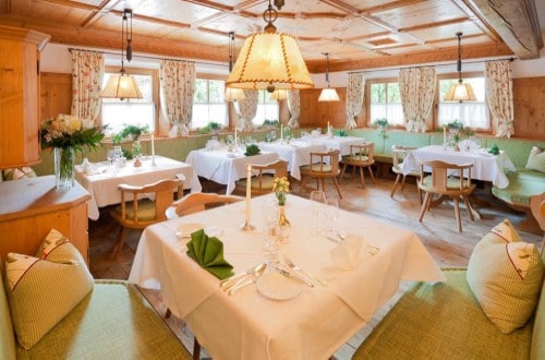 Restaurant at Romantik Hotel Boglerhof in Alpbach, Austria. Travel with World Lifetime Journeys