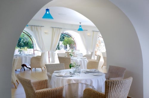 Restaurant at St. Nicolas Bay Resort Hotel & Spa in Agios Nikolaos, Crete. Travel with World Lifetime Journeys
