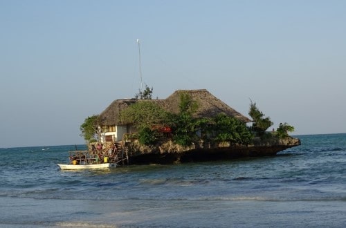 Restaurant nearby The rock at Ras Michamvi. Travel with World Lifetime Journeys