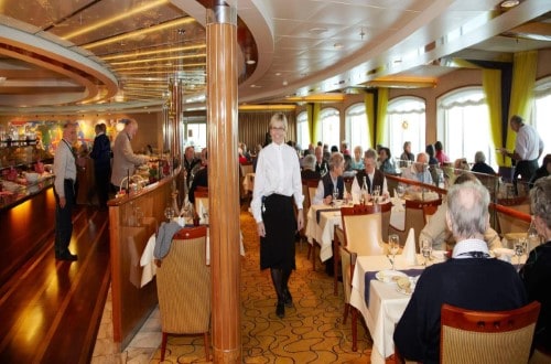 Restaurant on MS Midnatsol on Northern Lights round voyage. Travel with World Lifetime Journeys
