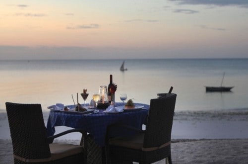 Romantic dinner at DoubleTree Nungwi, Zanzibar. Travel with World Lifetime Journeys