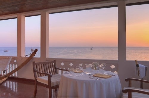 Romantic dinner at Zanzibar Serena Hotel in Stone Town. Travel with World Lifetime Journeys