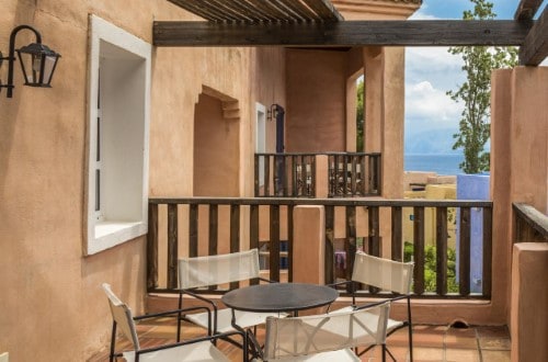 Room balconies at Candia Park Village in Agios Nikolaos, Crete. Travel with World Lifetime Journeys