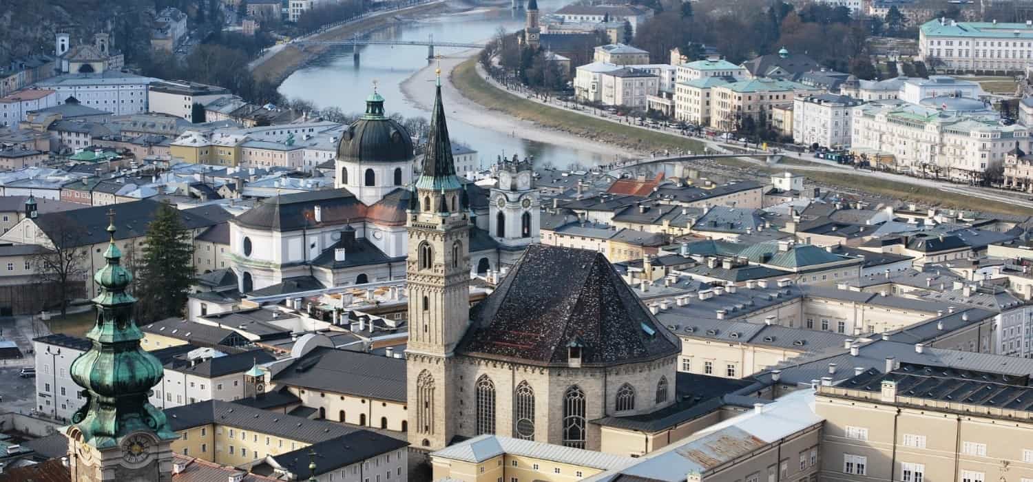 Salzburg panorama in Austria. Travel with World Lifetime Journeys