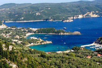 Seaside view of Corfu Island coast, Greece. Travel with World Lifetime Journeys