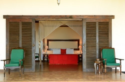 Standard bedroom at Fumba Beach Lodge, Zanzibar. Travel with World Lifetime Journeys