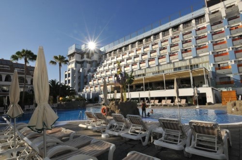 Sun lounges at Hotel Paradise Park Fun Lifestyle in Los Cristianos, Tenerife. Travel with World Lifetime Journeys