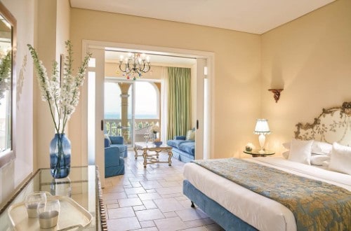 Superior room at Grecotel Eva Palace in Corfu, Greece. Travel with World Lifetime Journeys