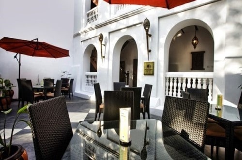 Terrace at DoubleTree Stone Town, Zanzibar. Travel with World Lifetime Journeys