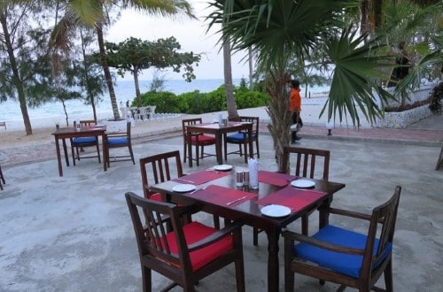 Terrace at Mermaids Cove Beach Resort and Spa, Zanzibar. Travel with World Lifetime Journeys
