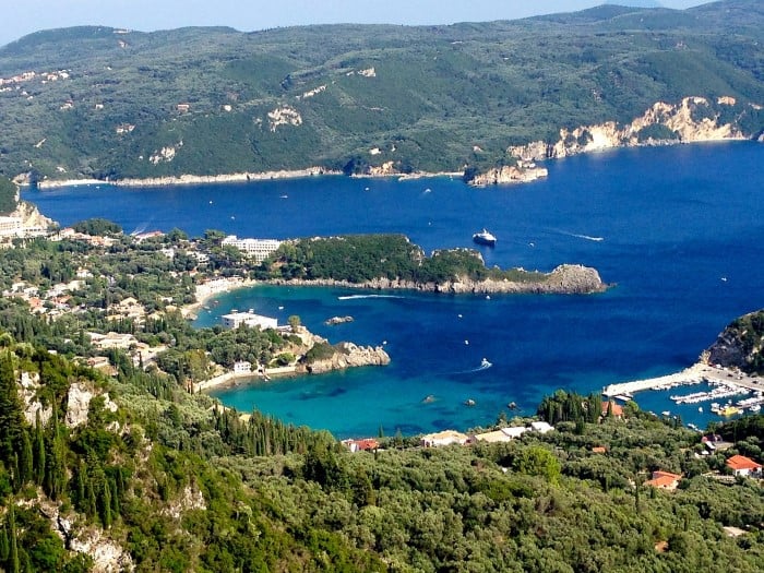 Wonderful panorama of Corfu Island coast, Greece. Travel with World Lifetime Journeys