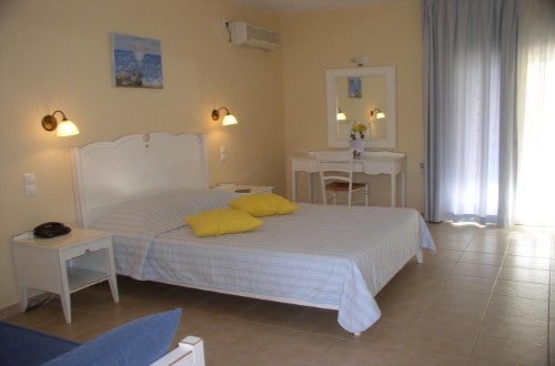 Double room at Astra Village Hotel in Kefalonia, Greece. Travel with World Lifetime Journeys