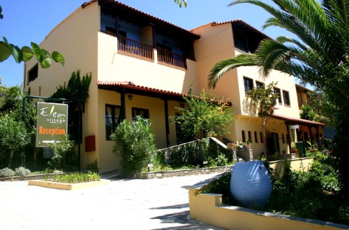 Main entrance at Elea Village in Halkidiki, Greece. Travel with World Lifetime Journeys