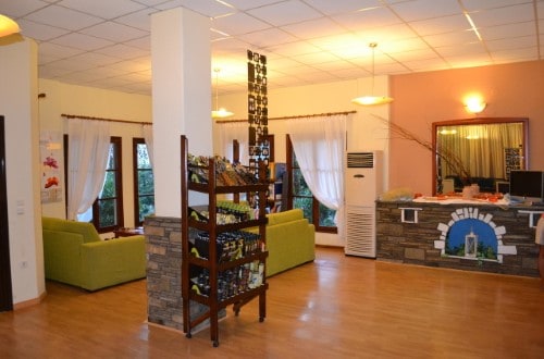 Reception area at Elea Village in Halkidiki, Greece. Travel with World Lifetime Journeys