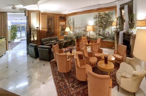 Lounge area at Grand Hotel Cravat in Luxembourg city. Travel with World Lifetime Journeys