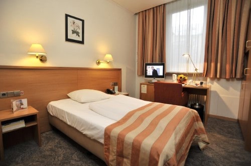 Single room at Golden Tulip Central Molitor in Luxembourg city. Travel with World Lifetime Journeys