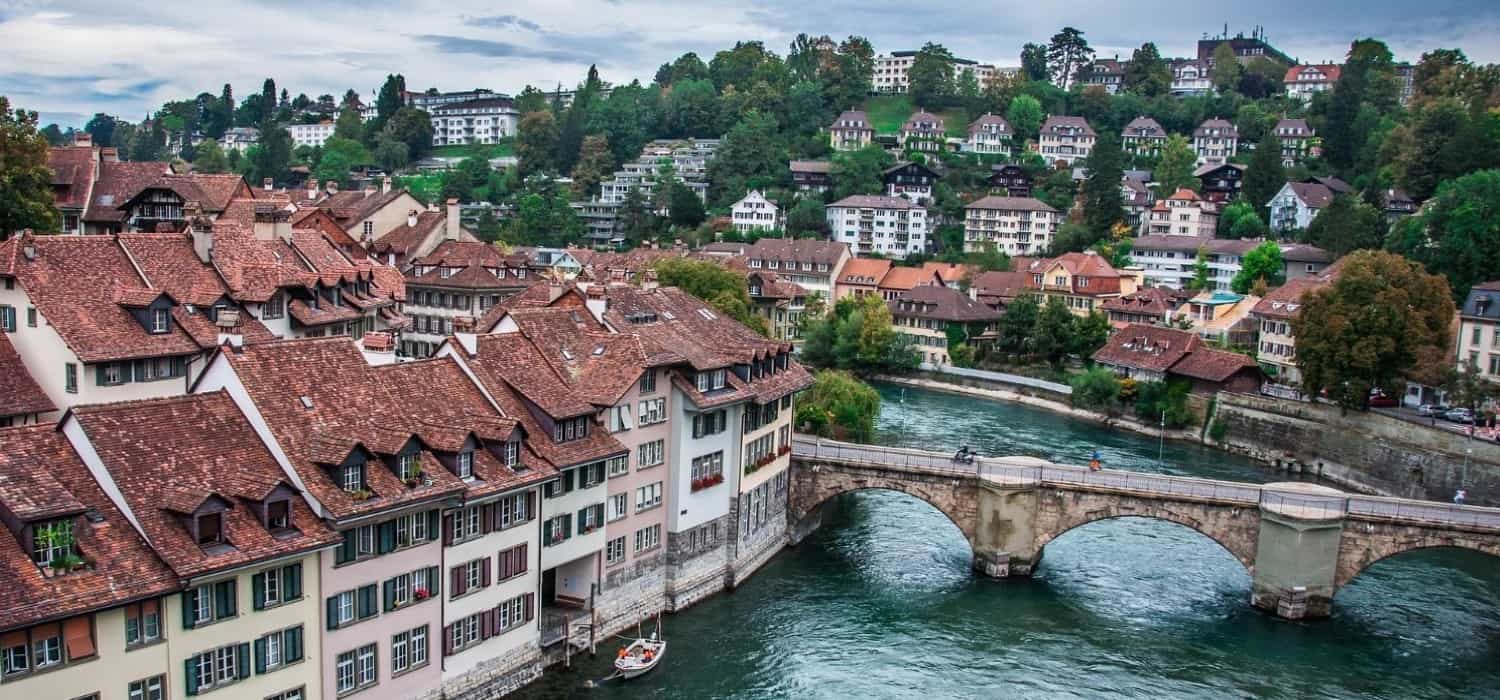 Aare river in Bern, Switzerland. Travel with World Lifetime Journeys
