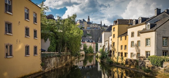 Alzette River in Luxembourg City. Travel with World Lifetime Journeys
