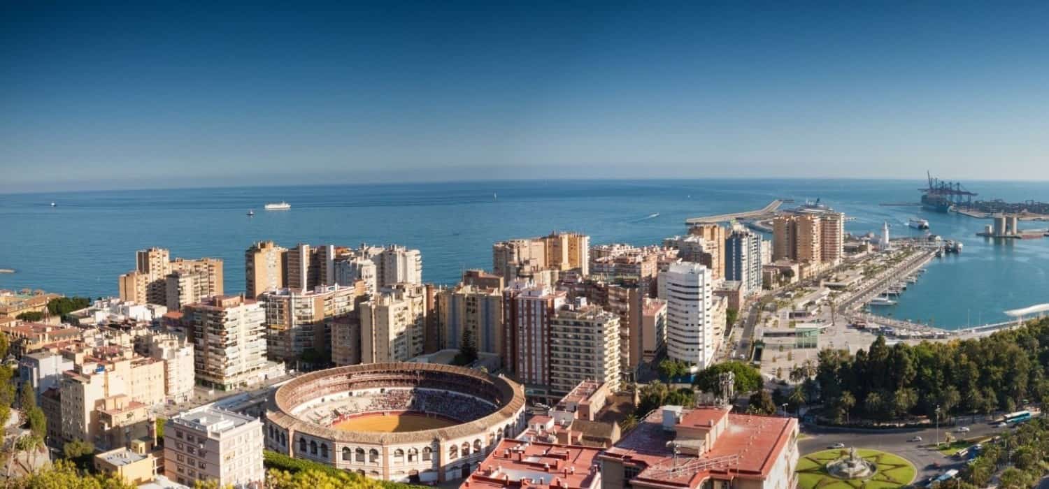 Beautiful panorama of Malaga, Spain. Travel with World Lifetime Journeys