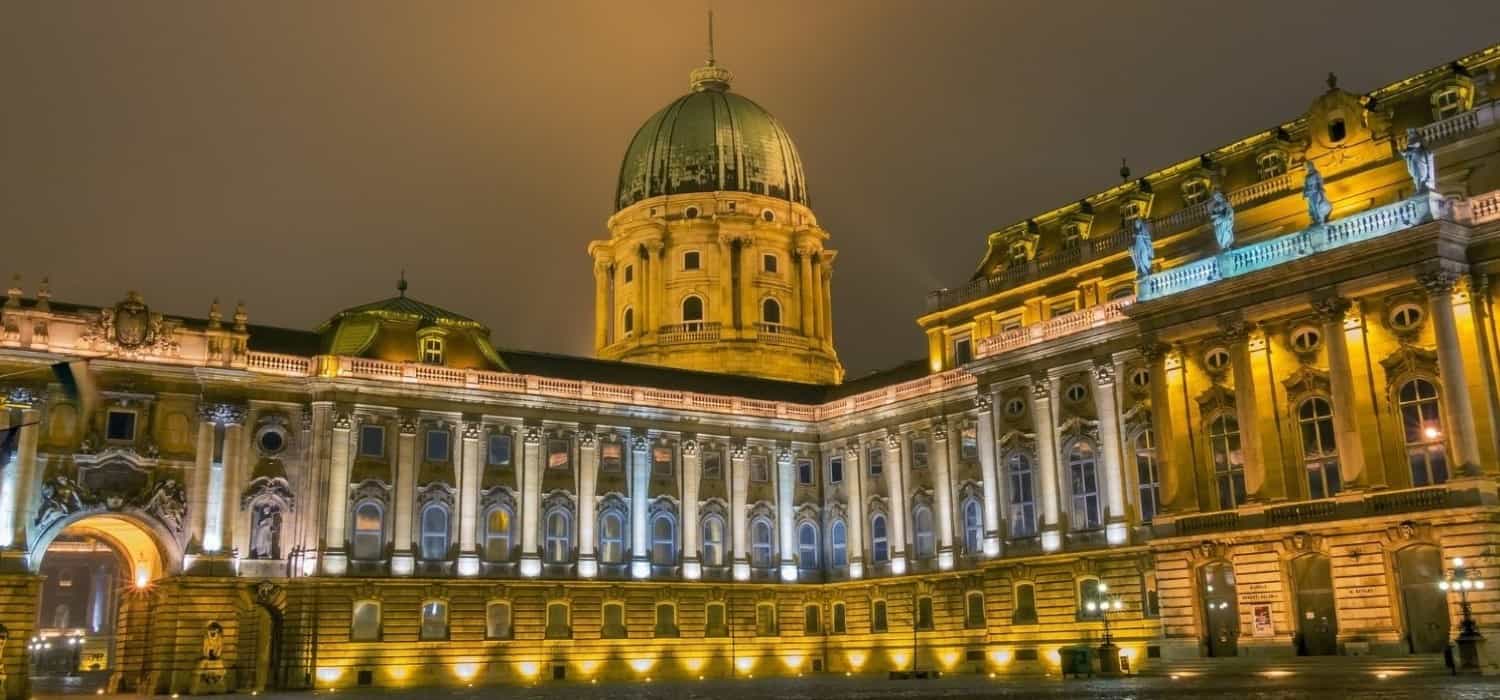 Buda Castle by night in Budapest, Hungary. Travel with World Lifetime Journeys