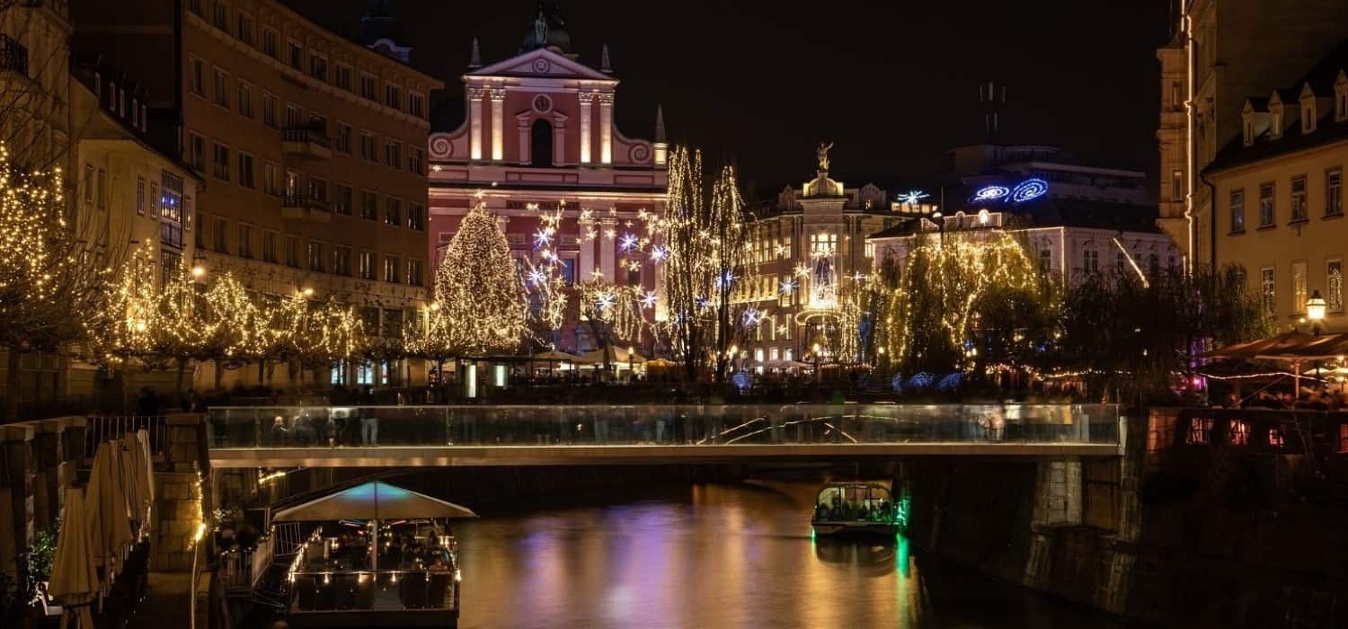 Christmas time in Ljubljana, Slovenia. Travel with World Lifetime Journeys