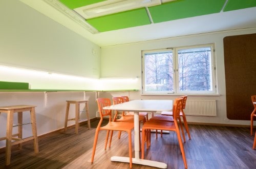 Eating space at Eurohostel Helsinki in Finland. Travel with World Lifetime Journeys