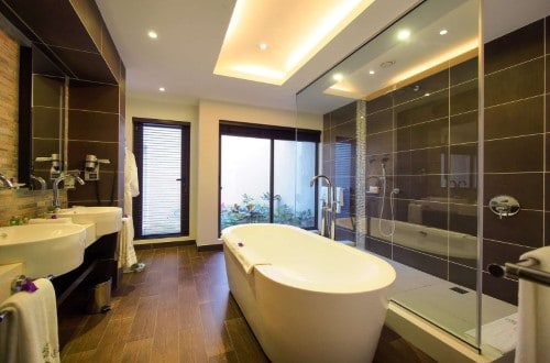 Family room bathroom at Maritim Crystals Beach. Travel with World Lifetime Journeys in Mauritius