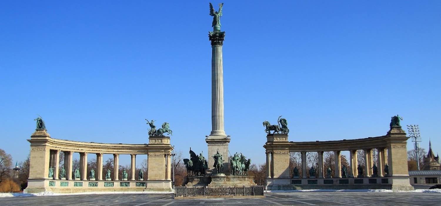 Heroes Square in Budapest, Hungary. Travel with World Lifetime Journeys