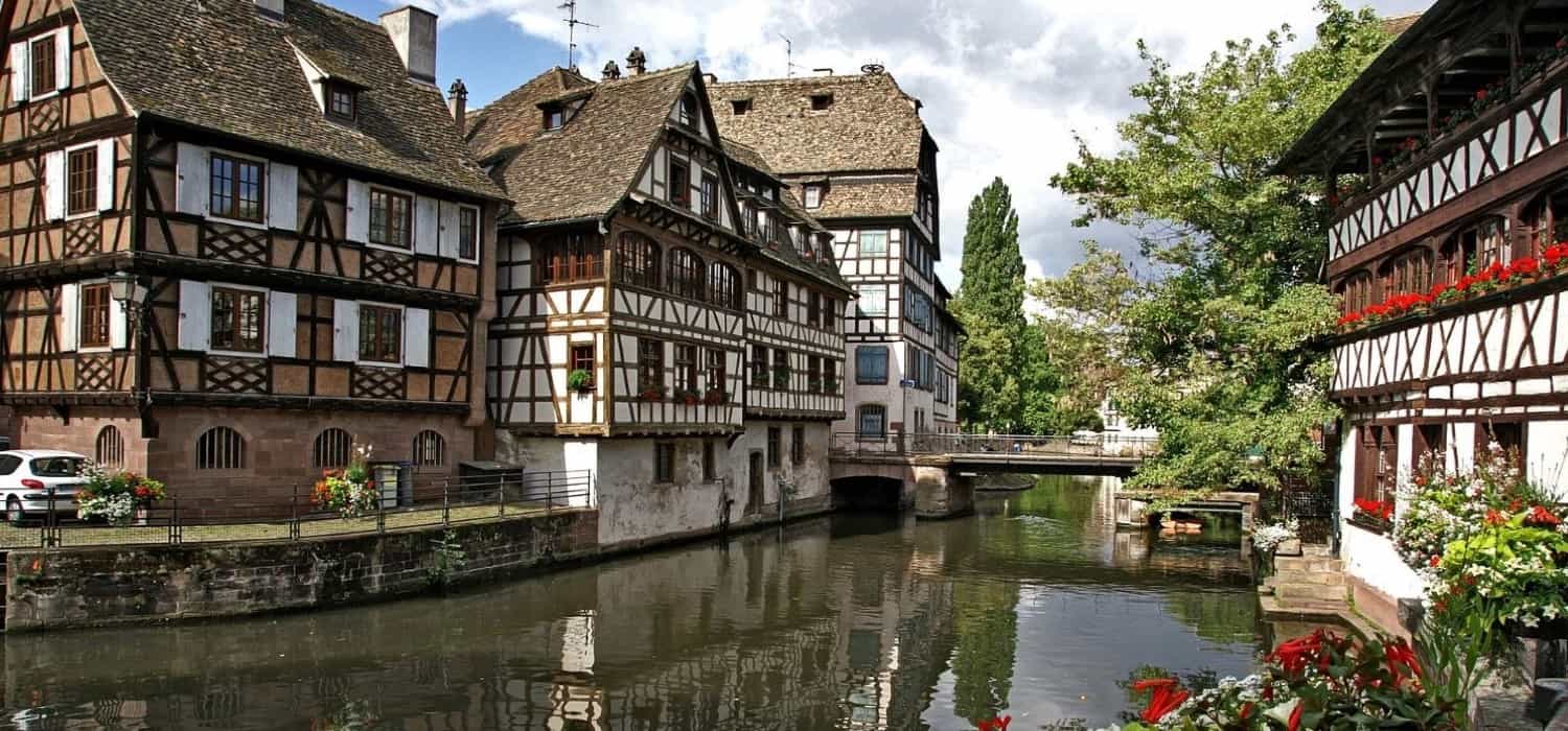 Houses and specific architecture in Strasbourg, France. Travel with World Lifetime Journeys