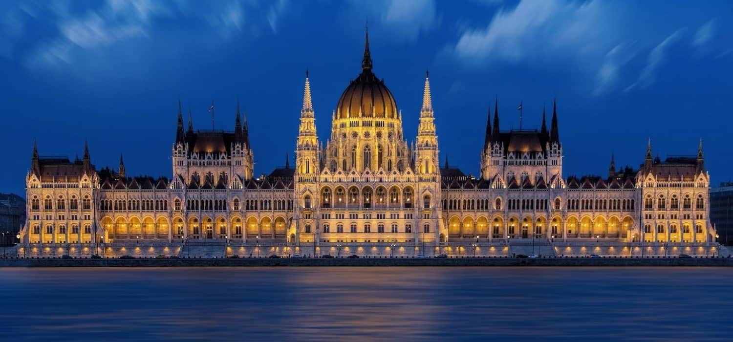 Hungarian parliament in Budapest, Hungary. Travel with World Lifetime Journeys