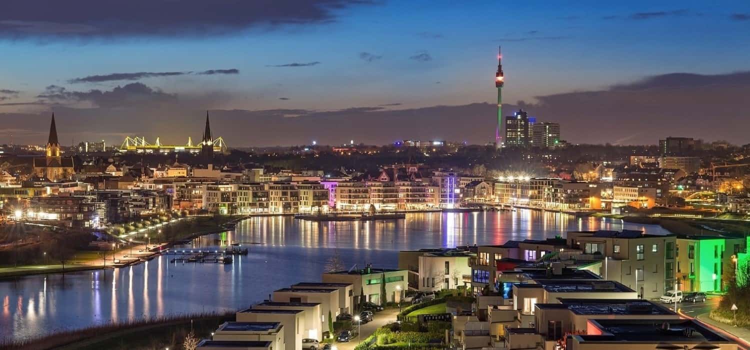 Night panorama of Dortmund, Germany. Travel with World Lifetime Journeys