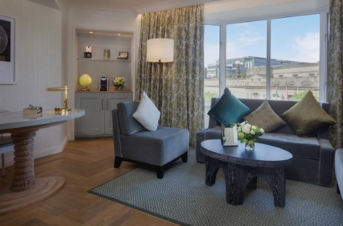 One-bedroom suite at Conrad Dublin in Ireland. Travel with World Lifetime Journeys