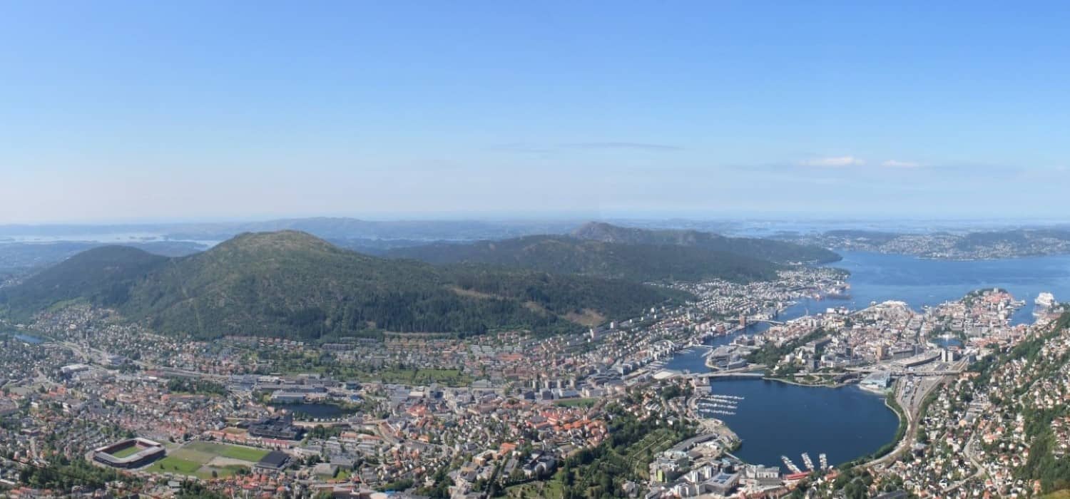 Panorama of Bergen, Norway. Travel with World Lifetime Journeys