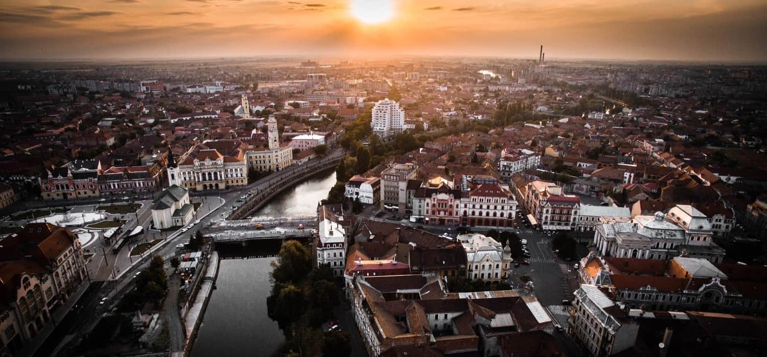 Panorama of Oradea, Romania. Travel with World Lifetime Journeys