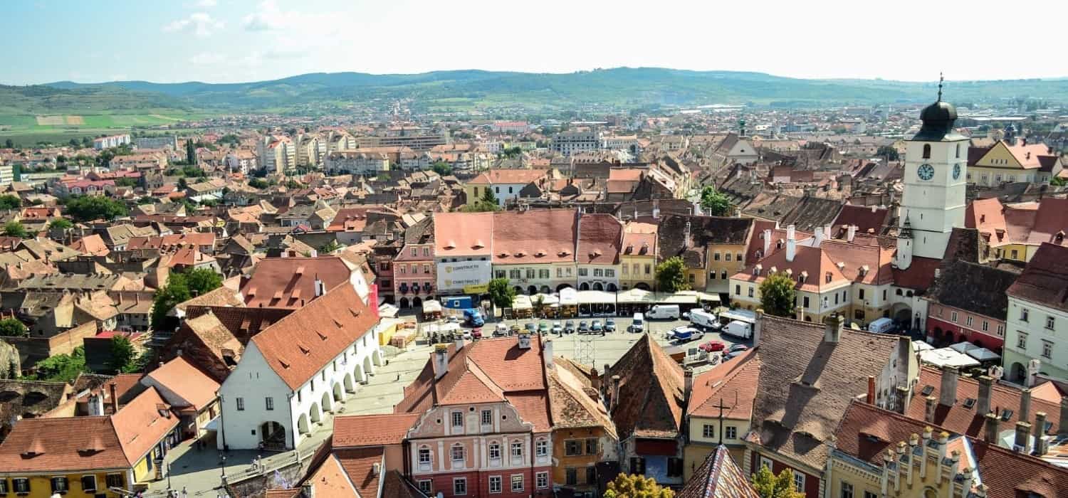 Panorama of Sibiu, Romania. Travel with World Lifetime Journeys