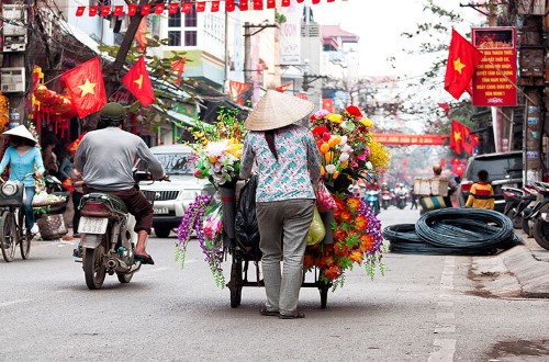 The busy streets of Hanoi