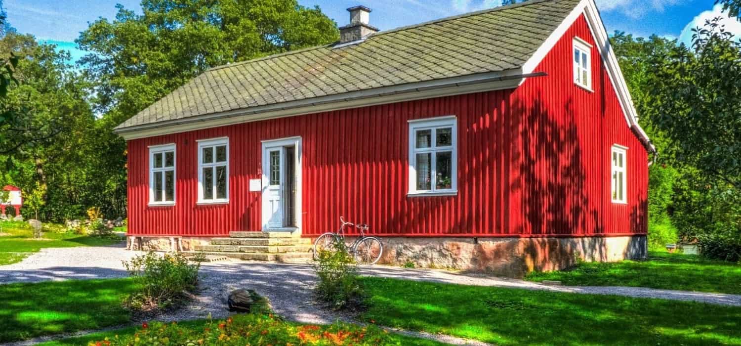 Traditional Swedish house in Skansen, Stockholm, Sweden. Travel with World Lifetime Journeys