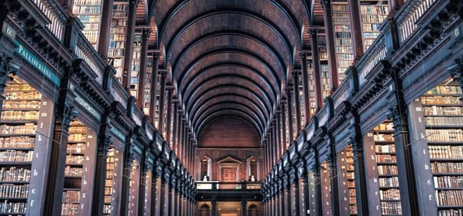 Trinity College Library in Dublin, Ireland. Travel with World Lifetime Journeys